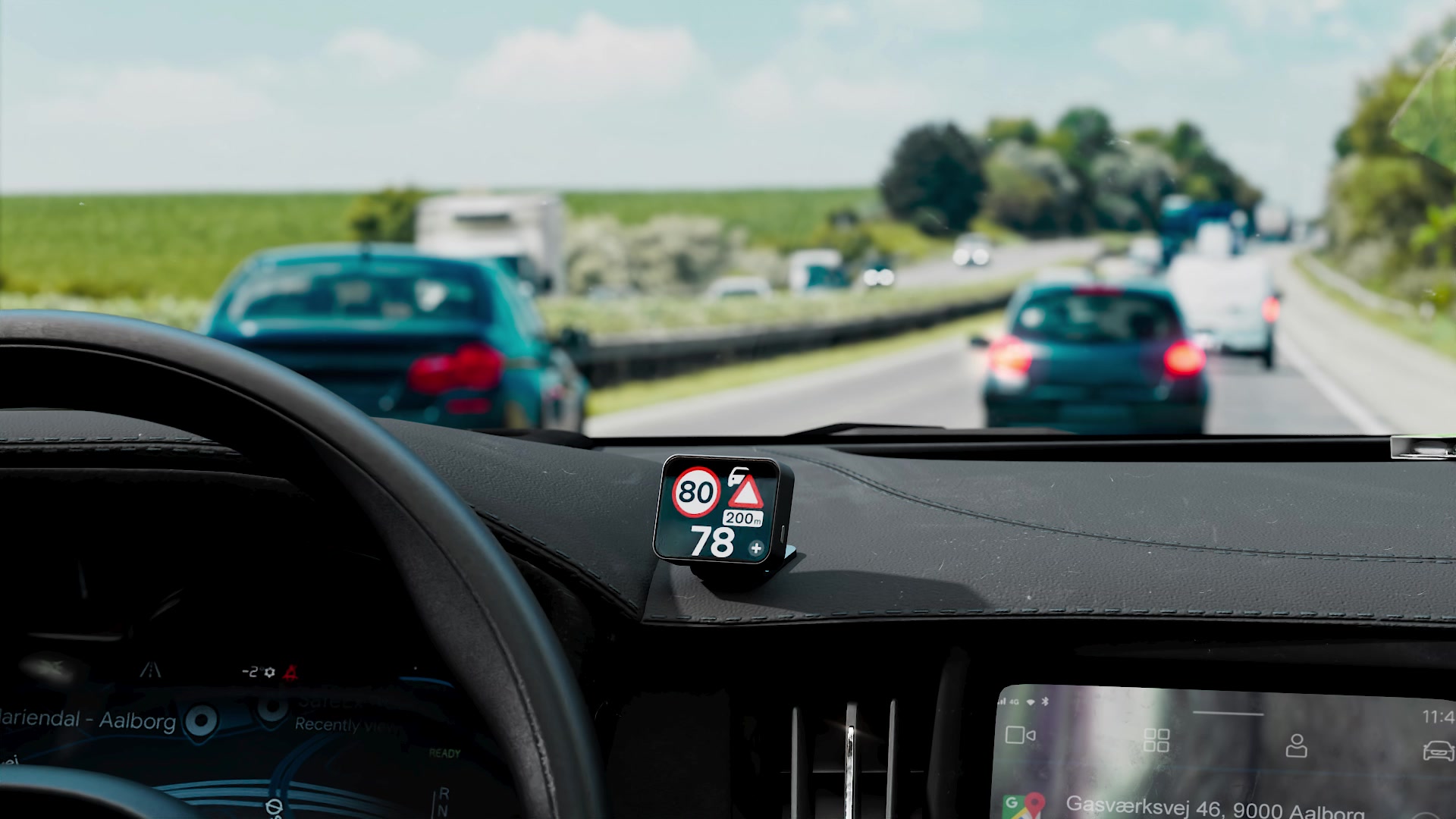 Saphe T in car during night time